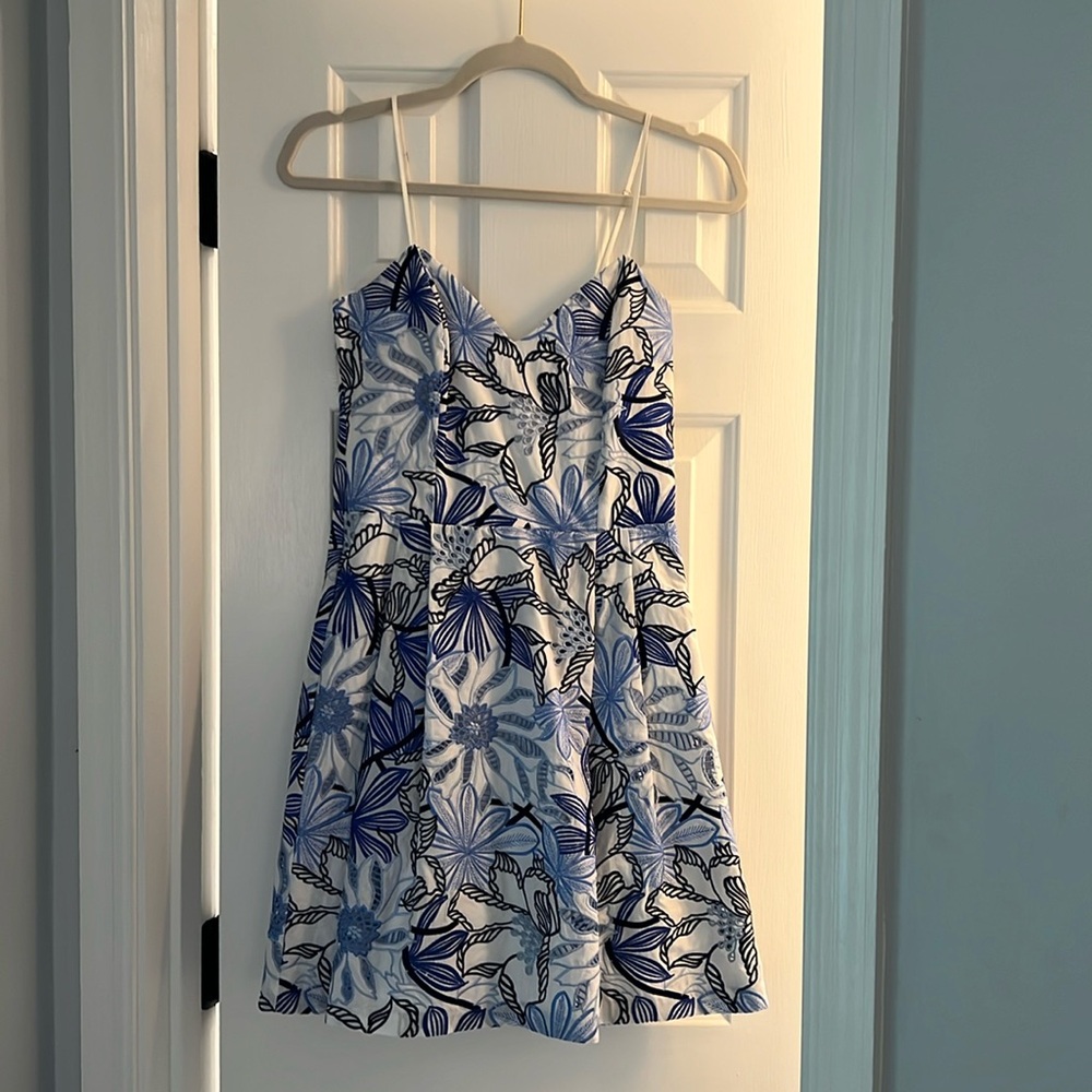 Parker Blue Eyelet Dress - Size 0